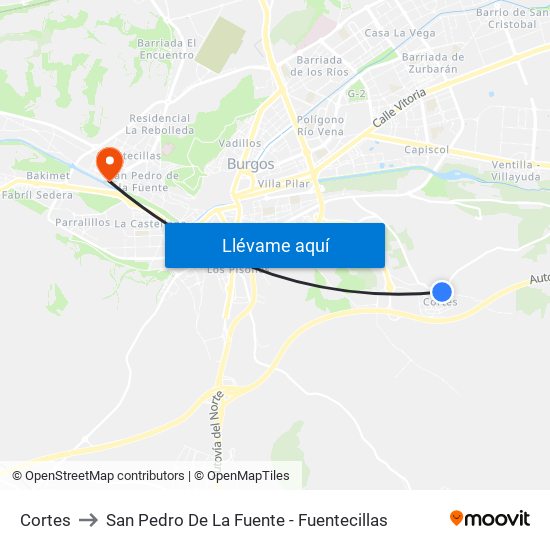 Cortes to San Pedro De La Fuente - Fuentecillas map