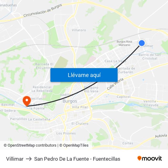 Villimar to San Pedro De La Fuente - Fuentecillas map