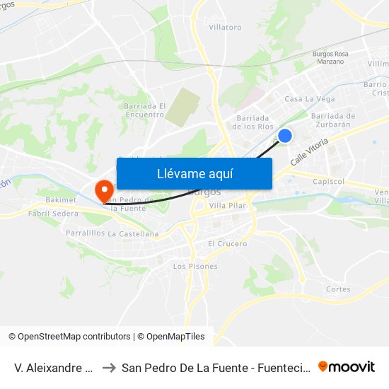 V. Aleixandre G2 to San Pedro De La Fuente - Fuentecillas map