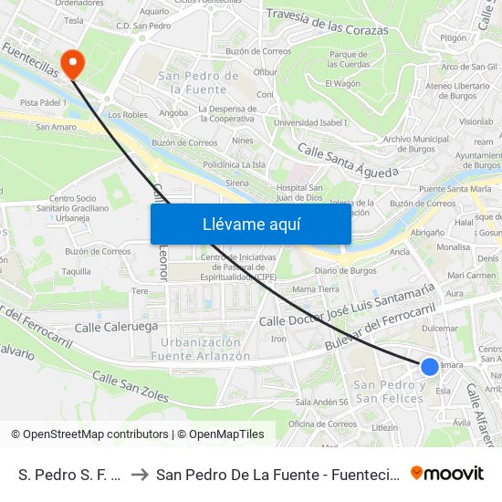 S. Pedro S. F. 19 to San Pedro De La Fuente - Fuentecillas map