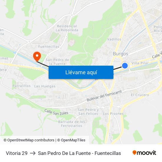 Vitoria 29 to San Pedro De La Fuente - Fuentecillas map