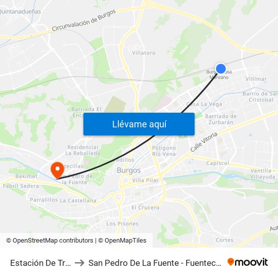 Estación De Tren to San Pedro De La Fuente - Fuentecillas map