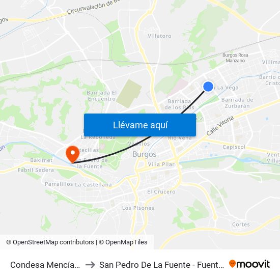Condesa Mencía 165 to San Pedro De La Fuente - Fuentecillas map