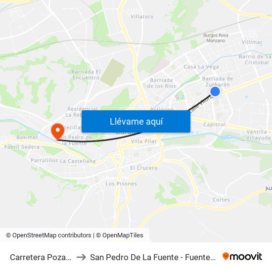 Carretera Poza 31 to San Pedro De La Fuente - Fuentecillas map