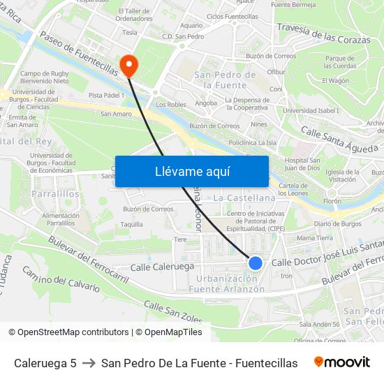 Caleruega 5 to San Pedro De La Fuente - Fuentecillas map