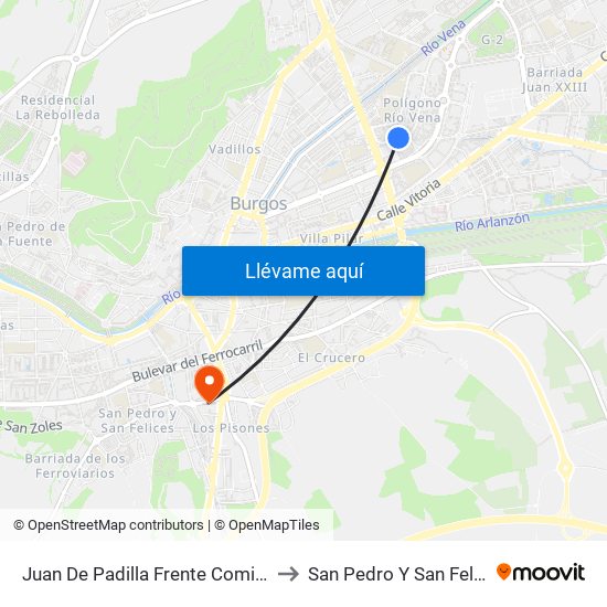 Juan De Padilla Frente Comisaría to San Pedro Y San Felices map