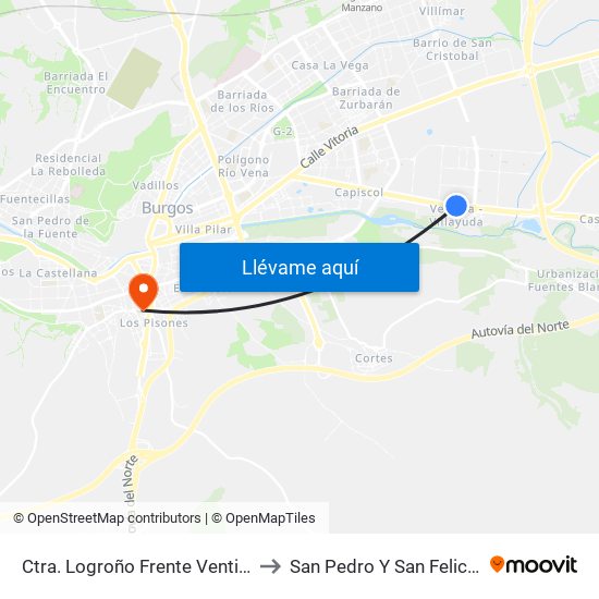 Ctra. Logroño Frente Ventilla to San Pedro Y San Felices map