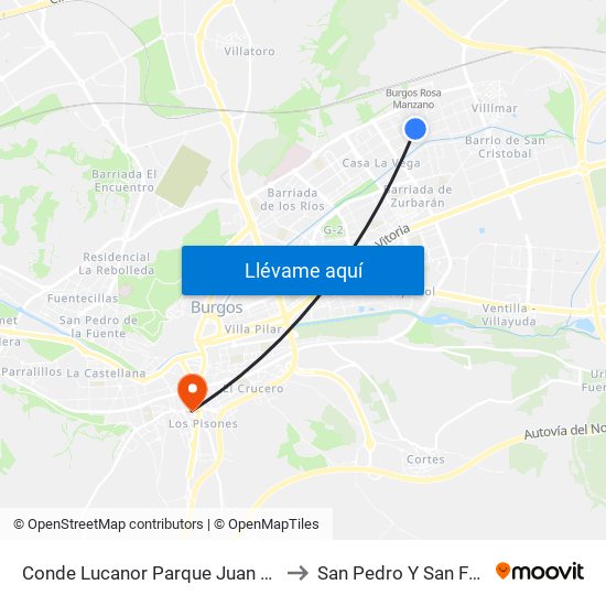 Conde Lucanor Parque Juan Pablo II to San Pedro Y San Felices map