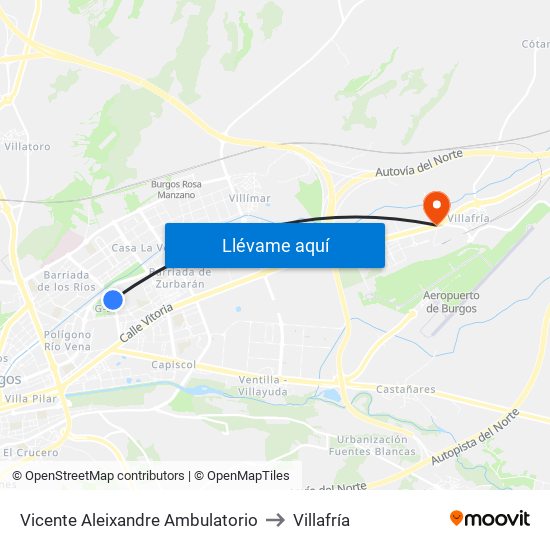 Vicente Aleixandre Ambulatorio to Villafría map