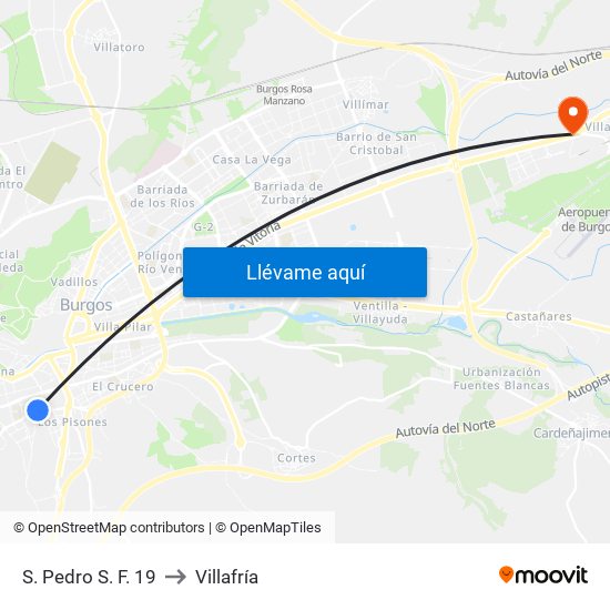 S. Pedro S. F. 19 to Villafría map