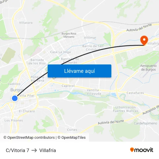 C/Vitoria 7 to Villafría map