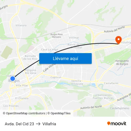 Avda. Del Cid 23 to Villafría map