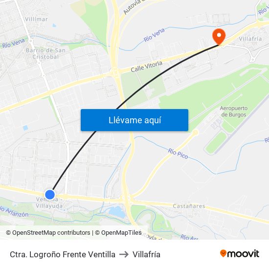 Ctra. Logroño Frente Ventilla to Villafría map