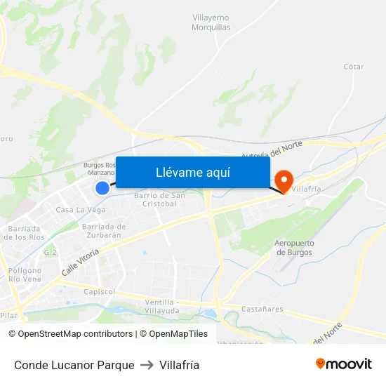 Conde Lucanor Parque to Villafría map