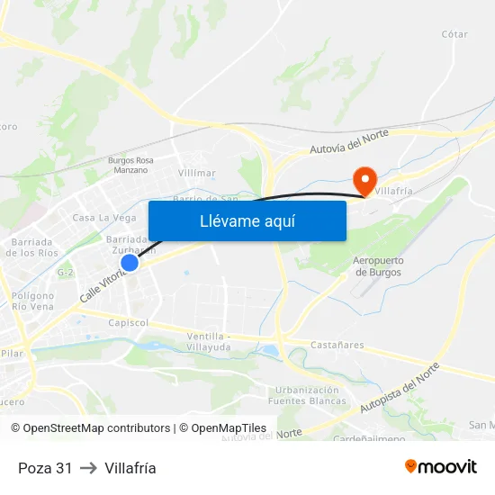 Poza 31 to Villafría map
