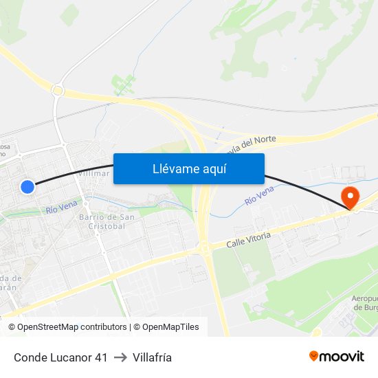Conde Lucanor 41 to Villafría map
