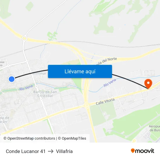 Conde Lucanor 41 to Villafría map