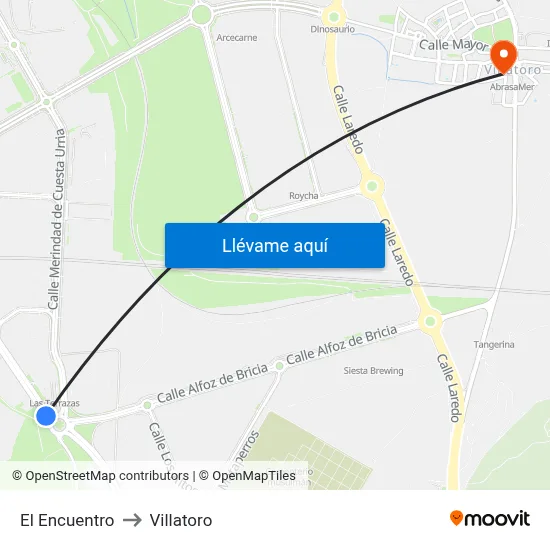 El Encuentro to Villatoro map