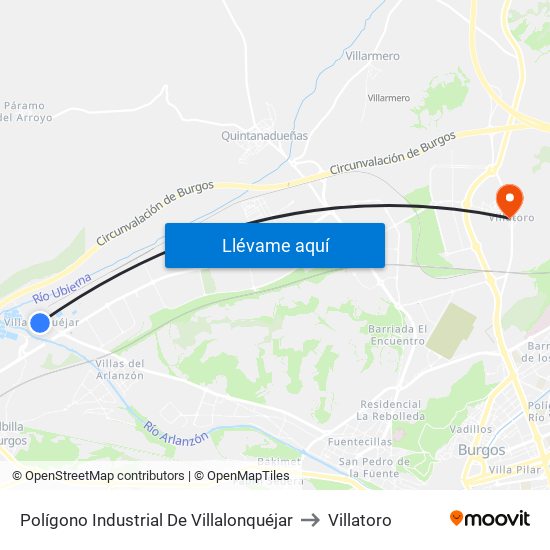 Polígono Industrial De Villalonquéjar to Villatoro map