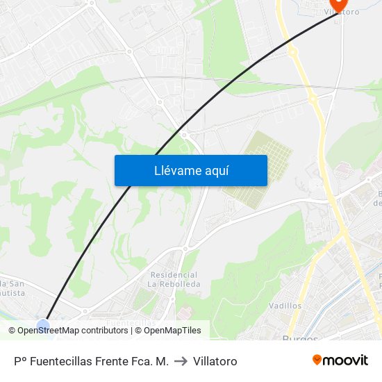 Pº Fuentecillas Frente Fca. M. to Villatoro map