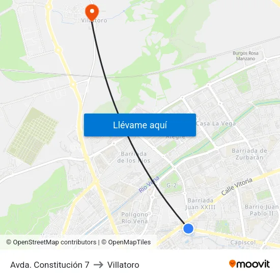Avda. Constitución 7 to Villatoro map