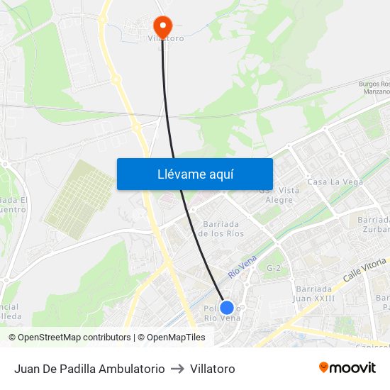 Juan De Padilla Ambulatorio to Villatoro map