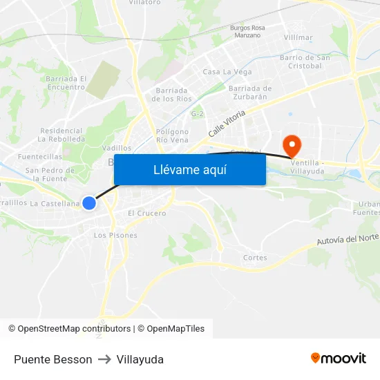 Puente Besson to Villayuda map