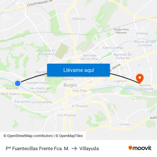 Pº Fuentecillas Frente Fca. M. to Villayuda map