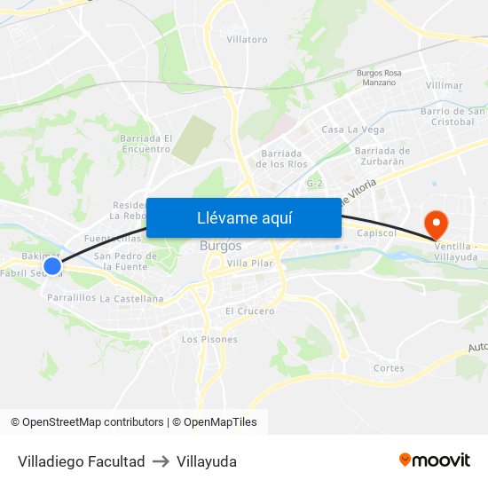 Villadiego Facultad to Villayuda map
