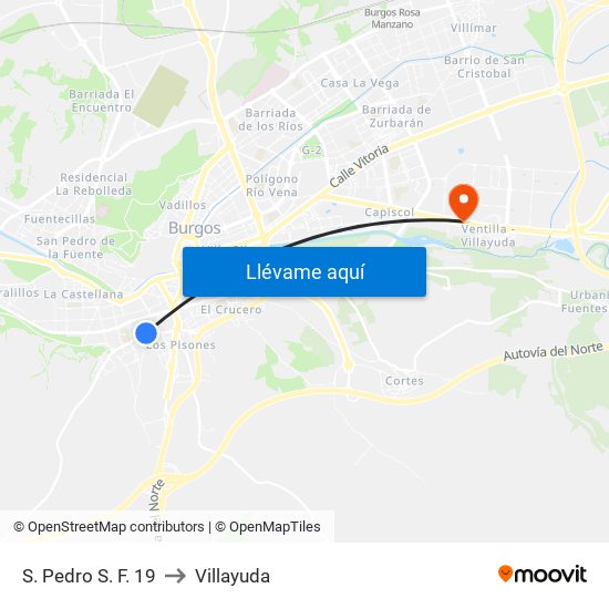 S. Pedro S. F. 19 to Villayuda map