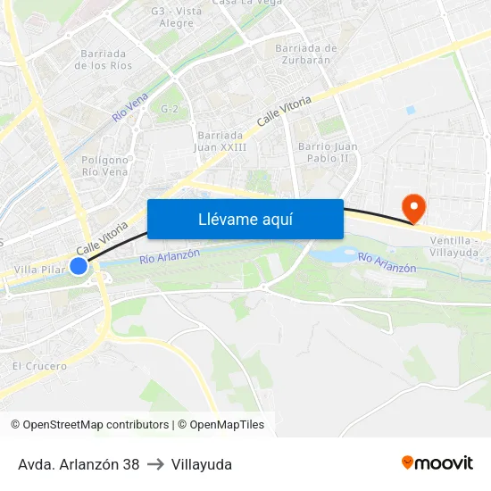 Avda. Arlanzón 38 to Villayuda map