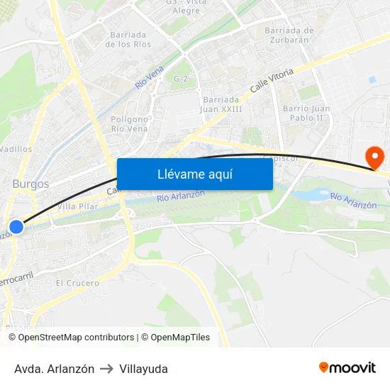 Avda. Arlanzón to Villayuda map