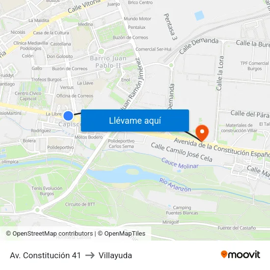 Av. Constitución 41 to Villayuda map