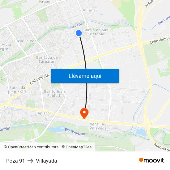Poza 91 to Villayuda map