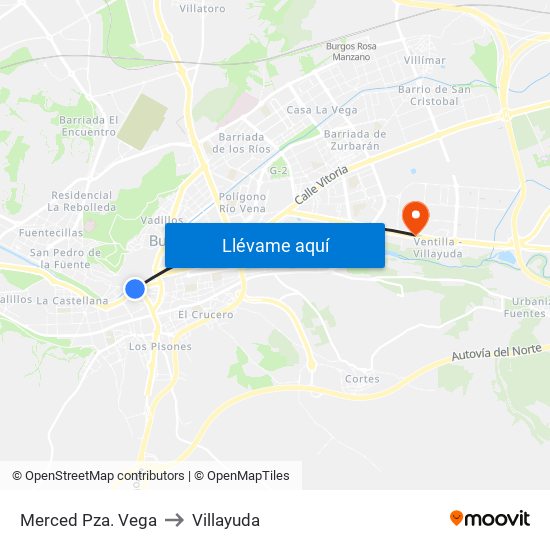 Merced Pza. Vega to Villayuda map