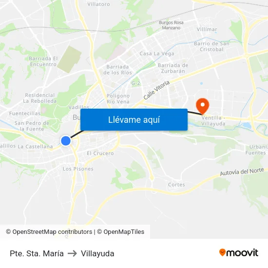 Pte. Sta. María to Villayuda map