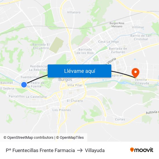 Pº Fuentecillas Frente Farmacia to Villayuda map
