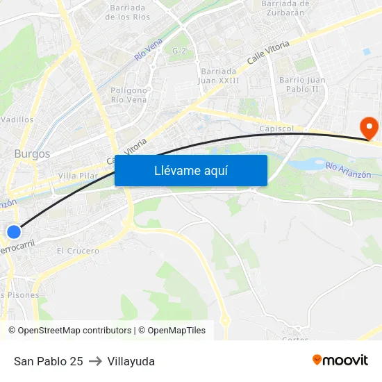 San Pablo 25 to Villayuda map
