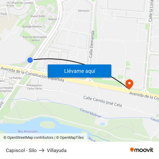 Capiscol - Silo to Villayuda map