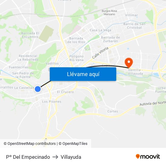 Pº Del Empecinado to Villayuda map