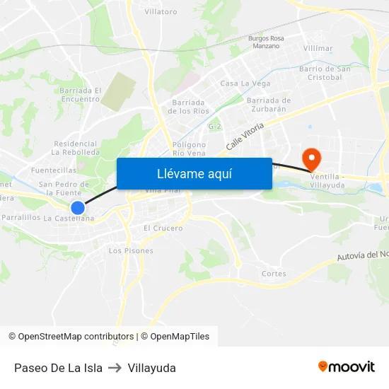 Paseo De La Isla to Villayuda map