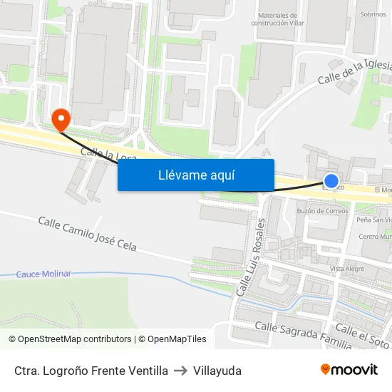 Barrio De La Ventilla to Villayuda map