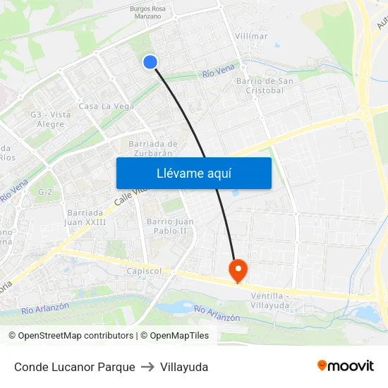 Conde Lucanor Parque to Villayuda map