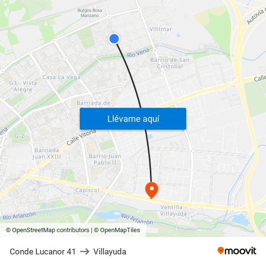 Conde Lucanor 41 to Villayuda map