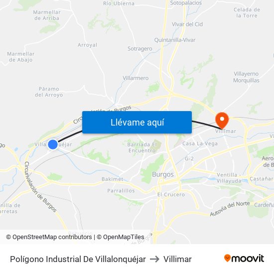 Polígono Industrial De Villalonquéjar to Villimar map