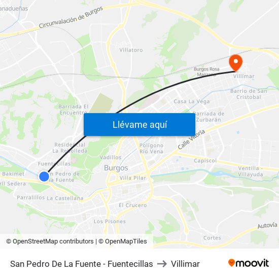 San Pedro De La Fuente - Fuentecillas to Villimar map