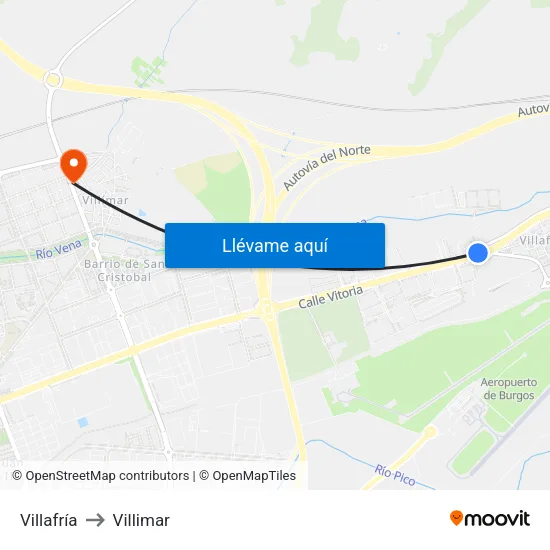 Villafría to Villimar map