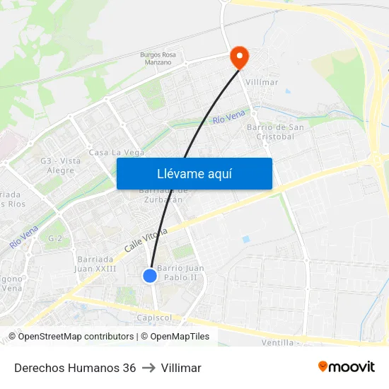 Derechos Humanos 36 to Villimar map