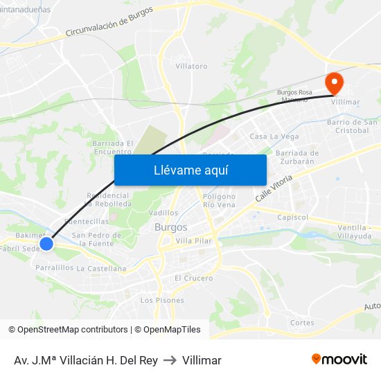 Av. J.Mª Villacián H. Del Rey to Villimar map