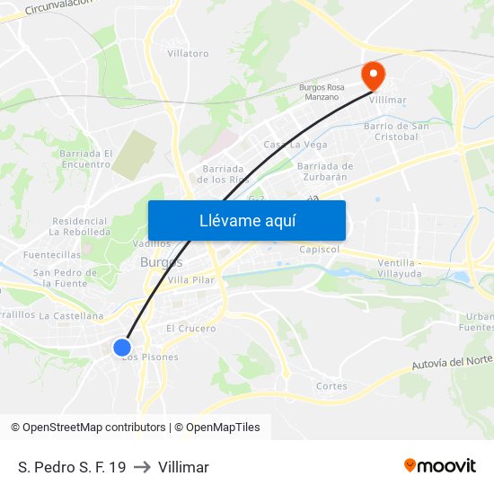 S. Pedro S. F. 19 to Villimar map